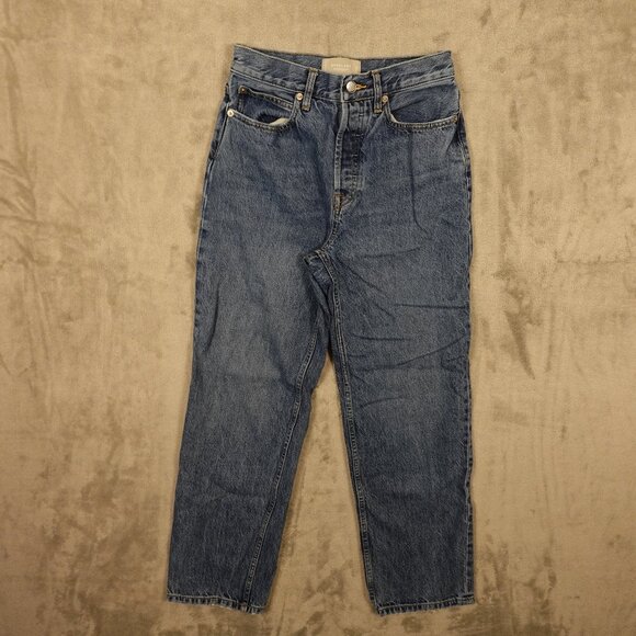 Everlane The ‘90s Way-High Jeans Women’s 26L Blue Organic Cotton Button Fly - Picture 1 of 14